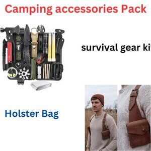 Hip-hop Men Leather Shoulder Holster Bag Sleeveless & survivalgearkit1 ComboPack
